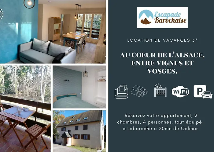 아파트 Un Sejour Ressourcant En Alsace Entre Vignes Et Montagnes L'escapade Barochaise A 20mn De Colmar 라바로슈
